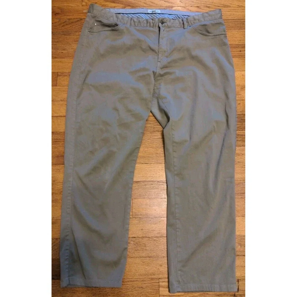 Peter Millar Men's 40 x 29 Ultimate Sateen Khaki Zip Pocket Golf Pants Crown EUC